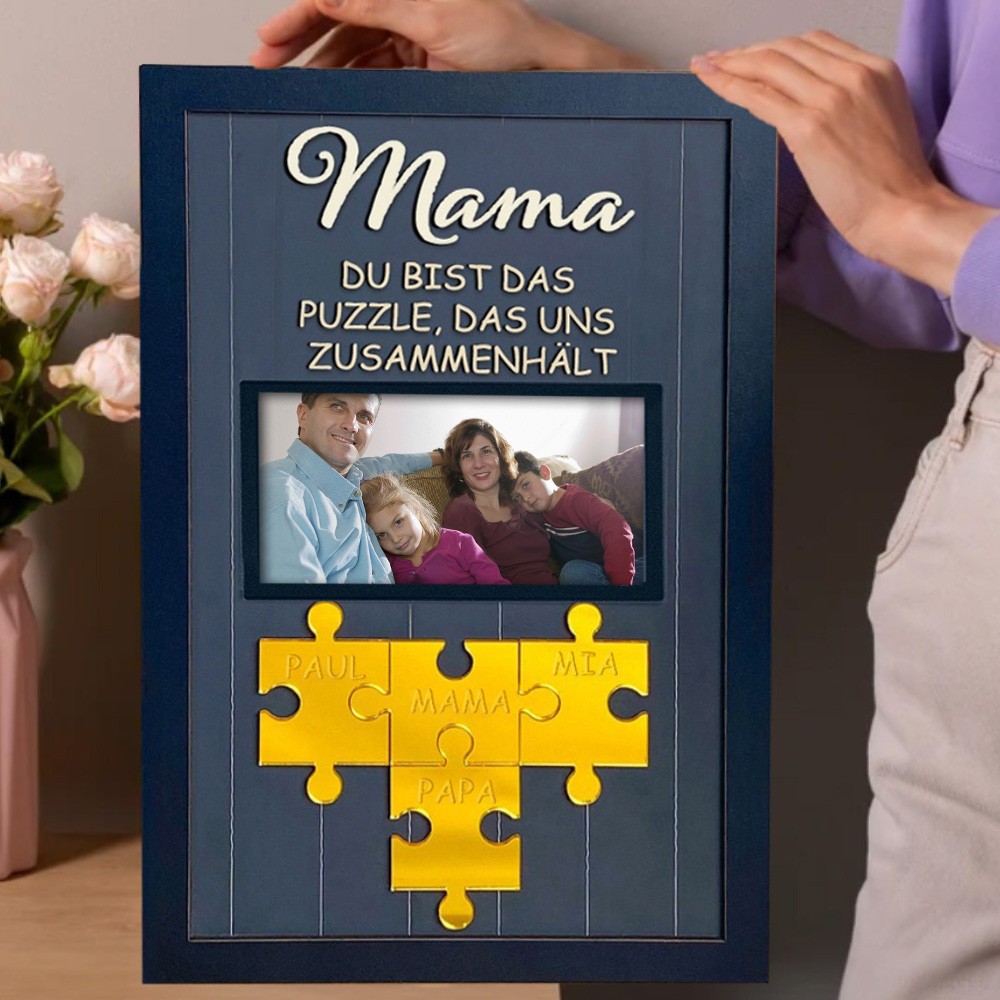 Personalisierte Muttertag Puzzle Zeichen | Mama Du bist das Puzzle, das uns zusammenhält | Muttertag Geschenk