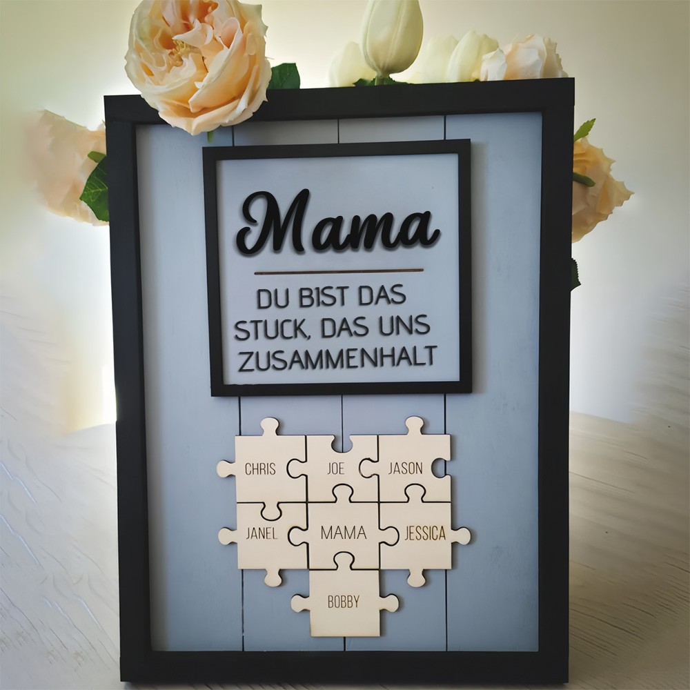 Personalisierte Muttertag Puzzle Zeichen | Mama Du bist das Puzzle, das uns zusammenhält | Muttertag Geschenk