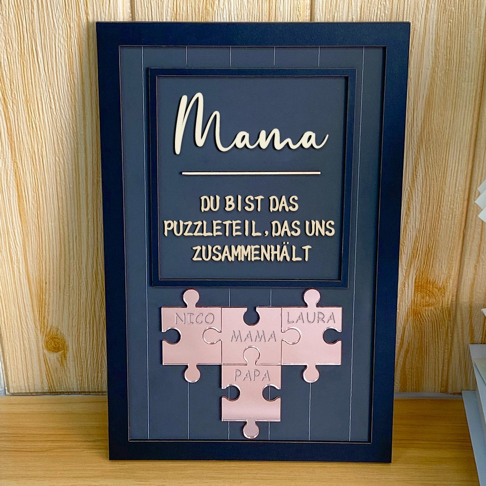 Personalisierte Muttertag Puzzle Zeichen | Mama Du bist das Puzzleteil, das uns zusammenhält | Muttertag Geschenk