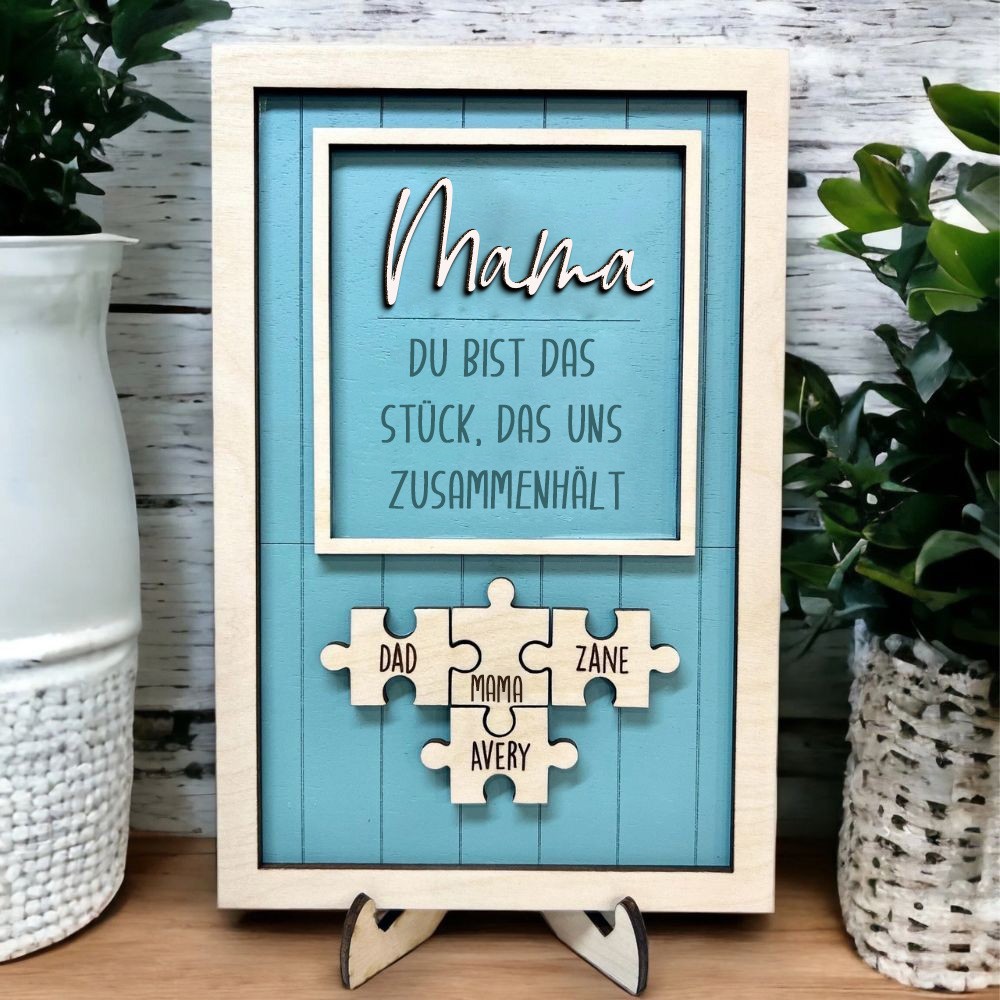 Personalisierte Muttertag Puzzle Zeichen | Mama Du bist das Puzzle, das uns zusammenhält | Muttertag Geschenk