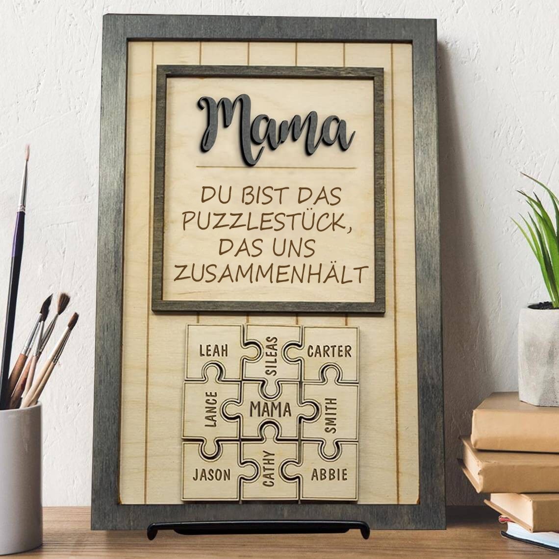 Personalisierte Muttertag Puzzle Zeichen | Mama Du bist das Stück, das uns zusammenhält | Muttertag Geschenk