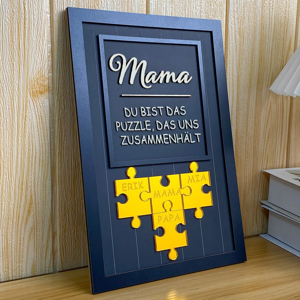 Personalisierte Muttertag Puzzle Zeichen | Mama Du bist das Puzzle, das uns zusammenhält | Muttertag Geschenk