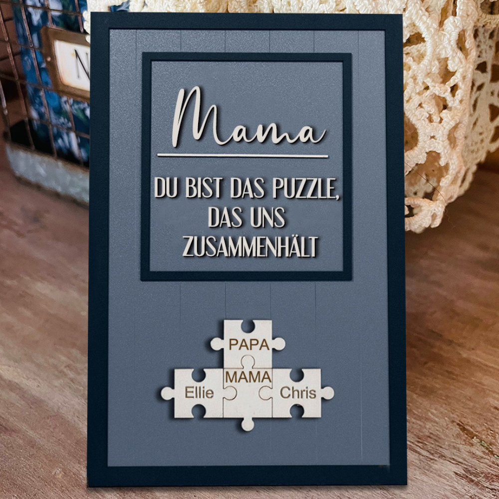 Personalisierte Muttertag Puzzle Zeichen | Mama Du bist das Puzzle, das uns zusammenhält | Muttertag Geschenk