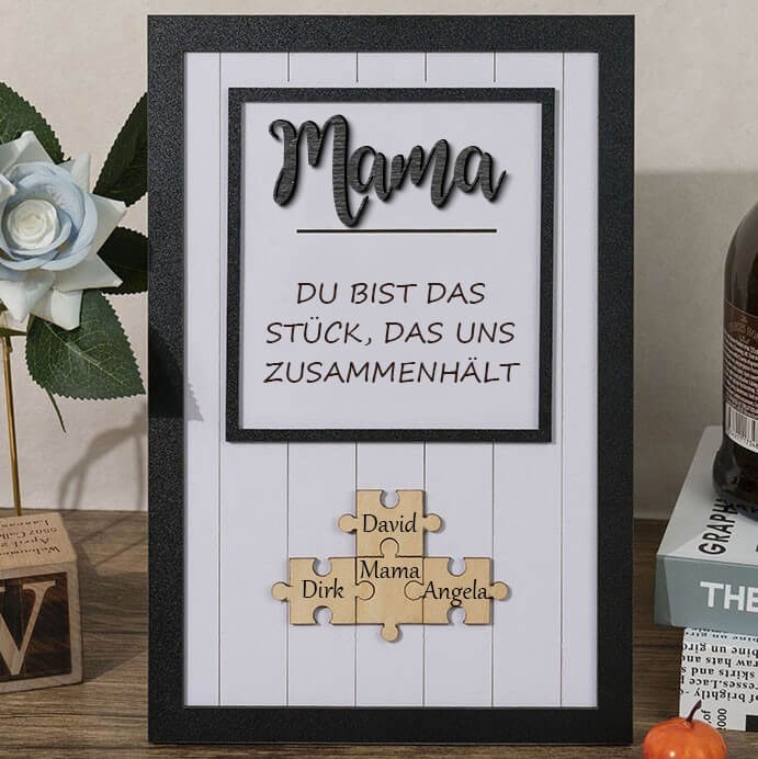 Personalisierte Muttertag Puzzle Zeichen | Mama Du bist das Stück, das uns zusammenhält | Muttertag Geschenk
