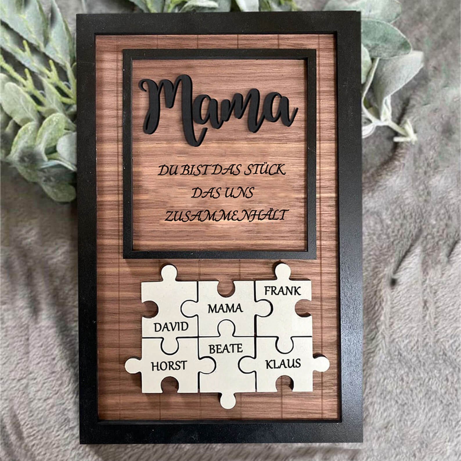 Personalisierte Muttertag Puzzle Zeichen | Mama Du bist das Stück, das uns zusammenhält | Muttertag Geschenk