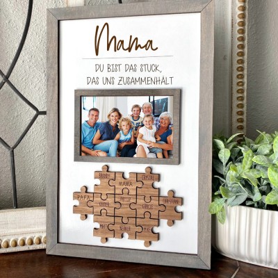 Personalisierte Muttertag Puzzle Zeichen | Mama Du bist das Puzzle, das uns zusammenhält | Muttertag Geschenk