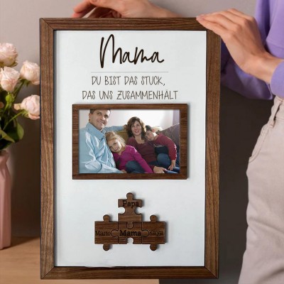 Personalisierte Muttertag Puzzle Zeichen | Mama Du bist das Puzzle, das uns zusammenhält | Muttertag Geschenk