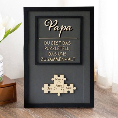 Personalisierte Vatertag Puzzle Zeichen | Papa Du bist das Puzzleteil, das uns zusammenhält | Vatertagsgeschenk