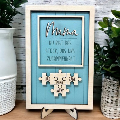 Personalisierte Muttertag Puzzle Zeichen | Mama Du bist das Puzzle, das uns zusammenhält | Muttertag Geschenk