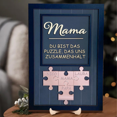 Personalisierte Muttertag Puzzle Zeichen | Mama Du bist das Puzzle, das uns zusammenhält | Muttertag Geschenk